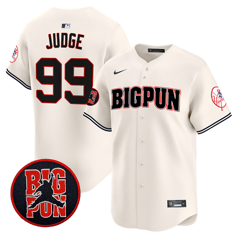 Men's Aaron Judge New York Yankees Big Pun Vapor Premier Limited Cream Jersey V2 - All Stitched