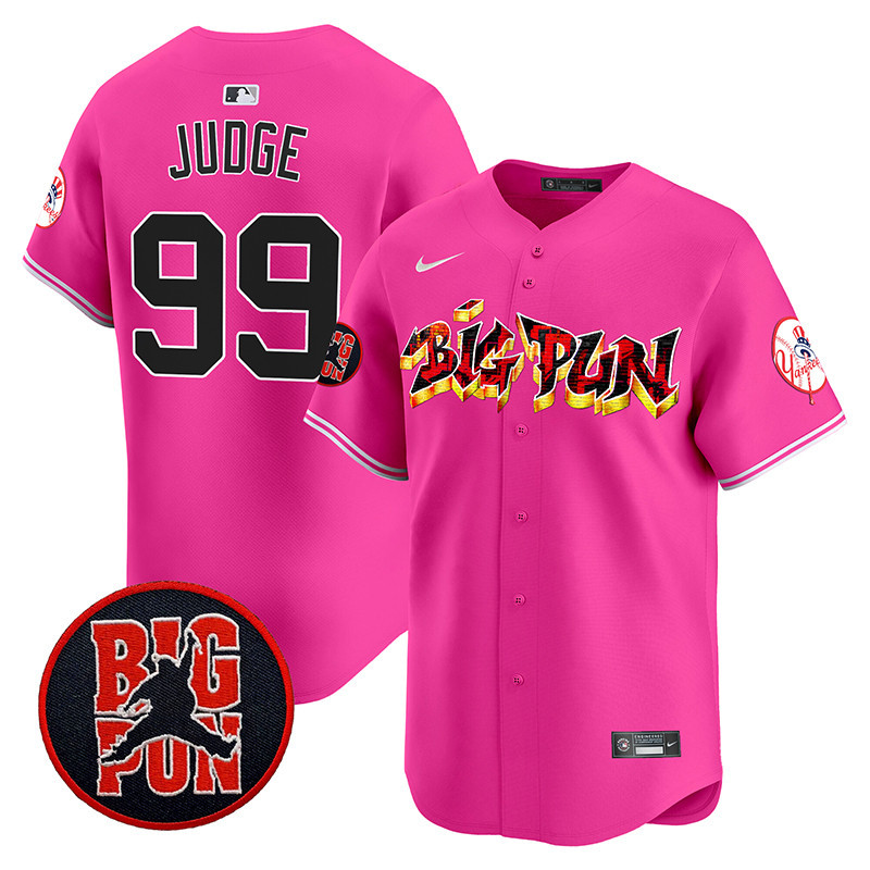 Men's Aaron Judge New York Yankees Big Pun Vapor Premier Limited Pink Jersey - All Stitched
