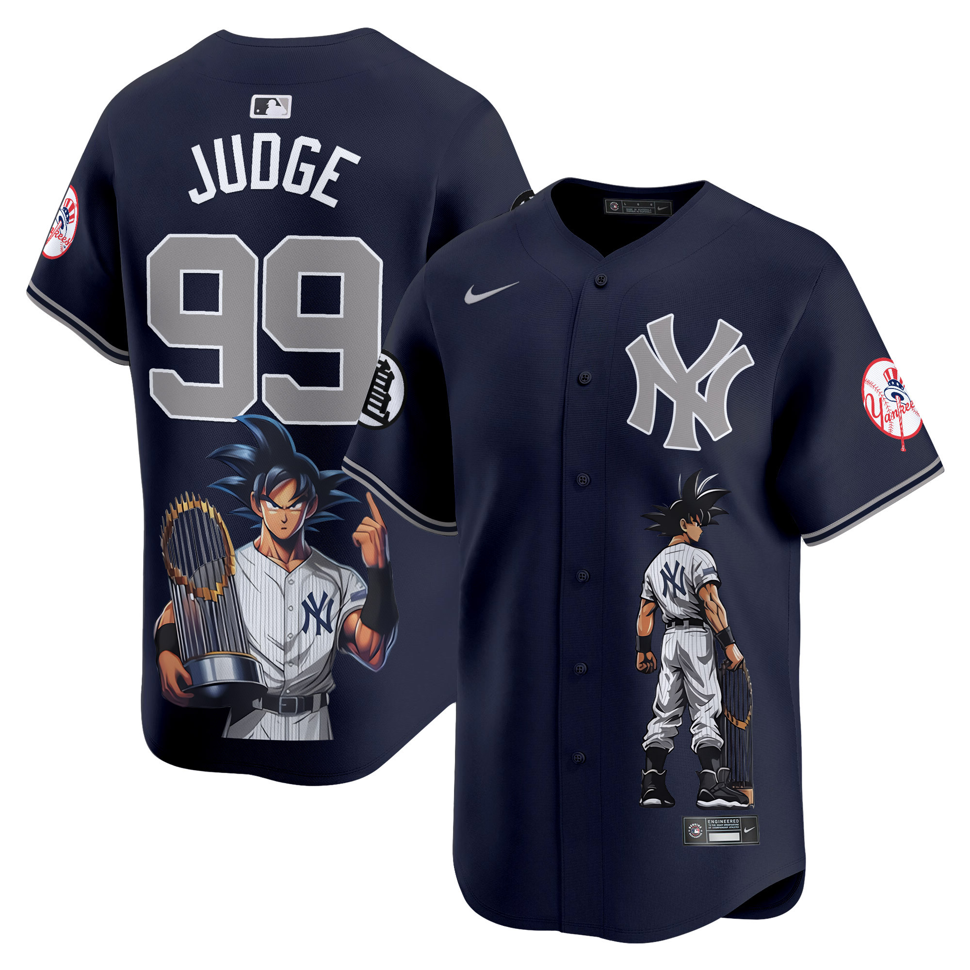 Men's Aaron Judge New York Yankees Dragon Ball Son Goku Vapor Premier Limited Alternate Jersey - Printed
