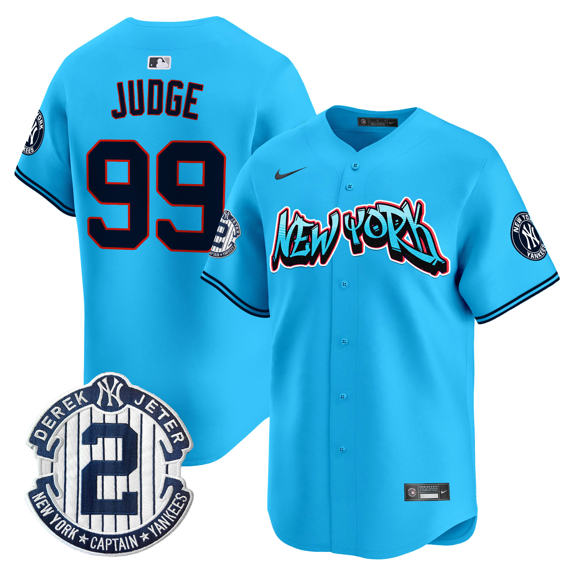 Men's Aaron Judge New York Yankees Graffiti Vapor Premier Limited Light Blue Jersey - All Stitched