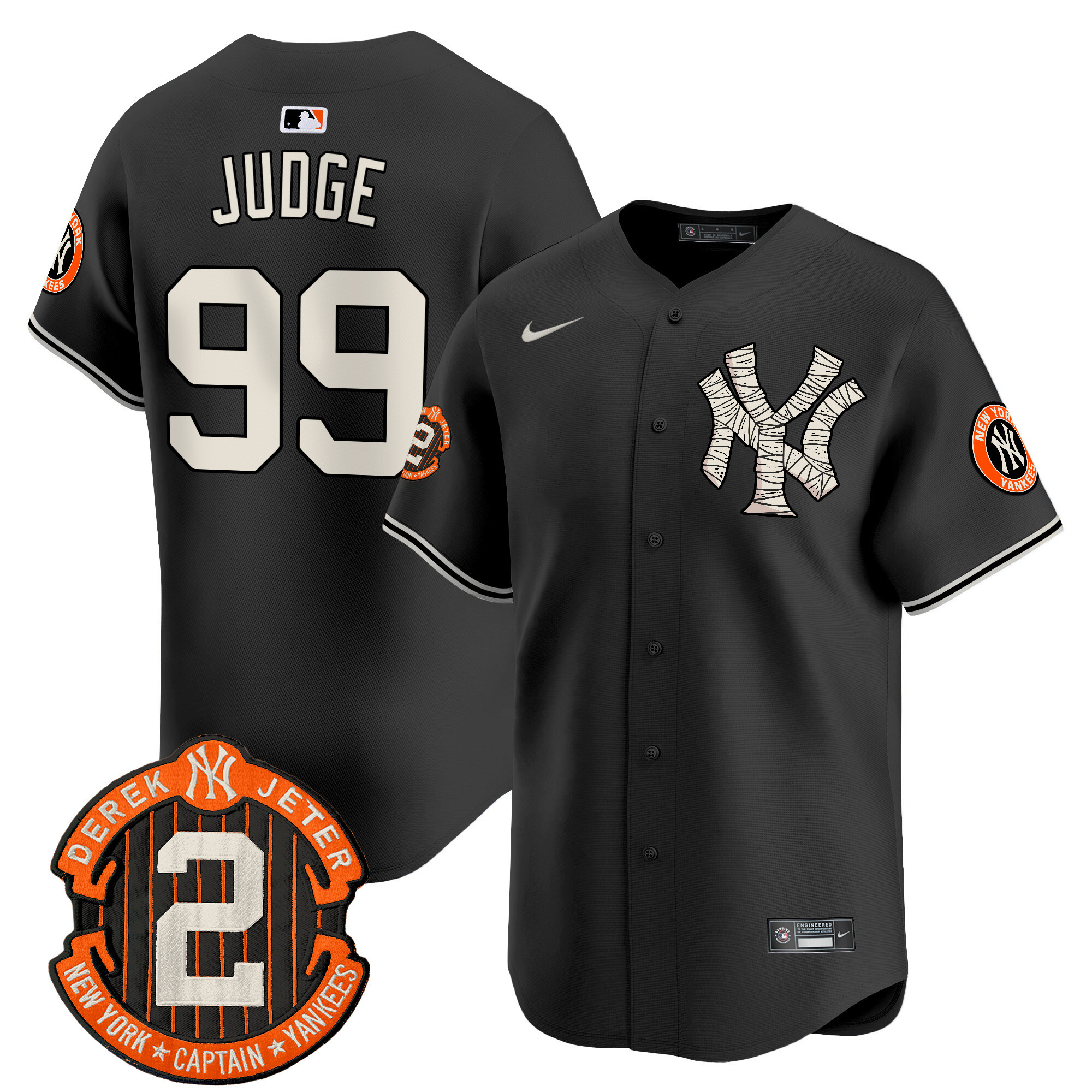 Men's Aaron Judge New York Yankees Halloween Vapor Premier Limited Black Jersey - All Stitched