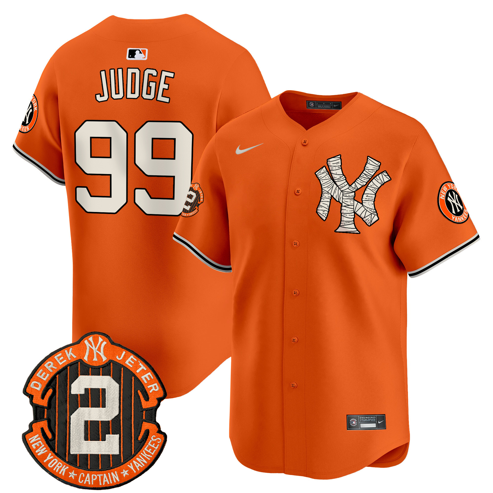 Men's Aaron Judge New York Yankees Halloween Vapor Premier Limited Orange Jersey - All Stitched