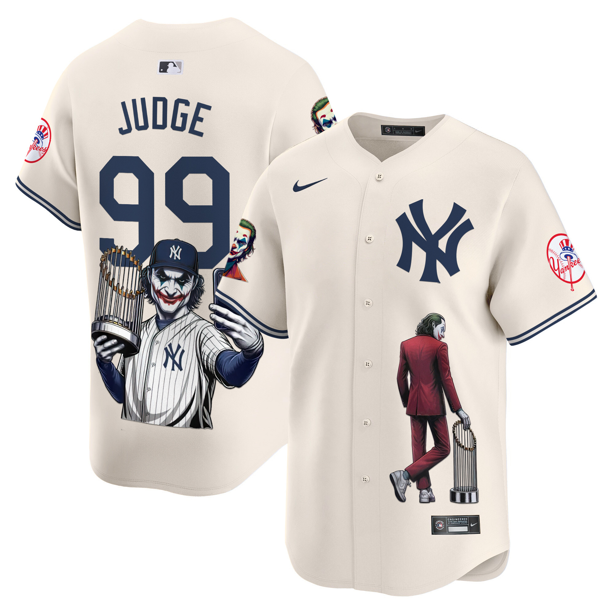 Men's Aaron Judge New York Yankees Joker Vapor Premier Limited Cream Jersey - Printed