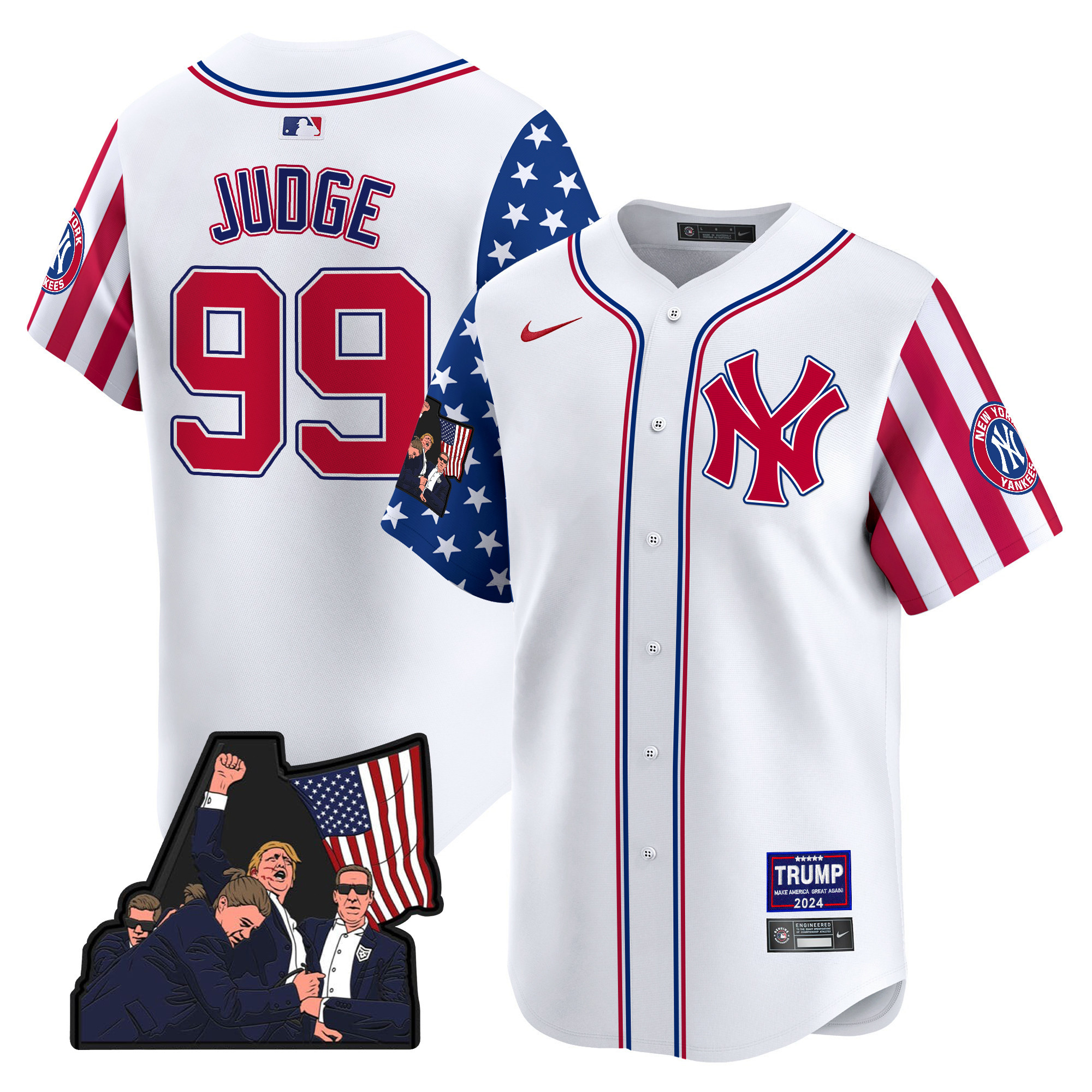 Men's Aaron Judge New York Yankees Make American Great Again Vapor Premier Limited White Jersey - All Stitched