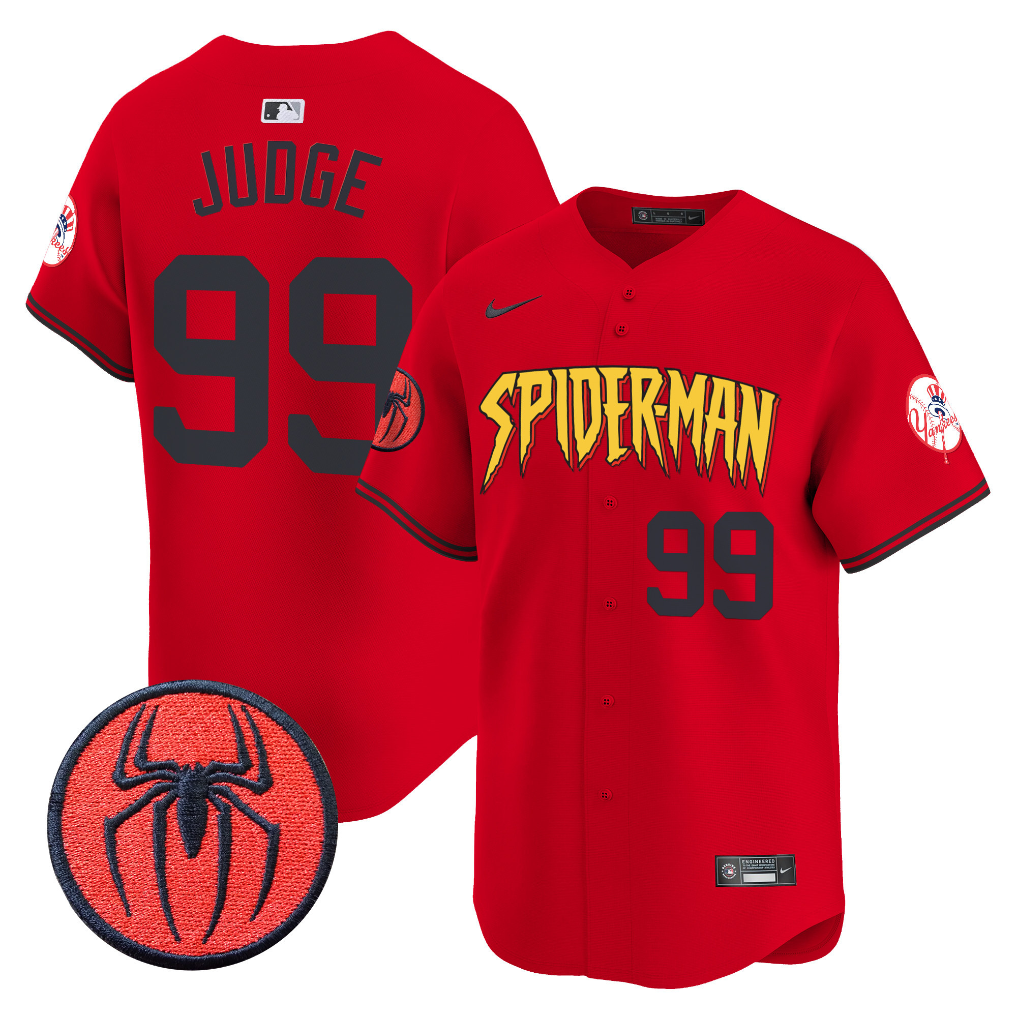 Men's Aaron Judge New York Yankees Spider-Man Vapor Premier Limited Red Jersey - All Stitched