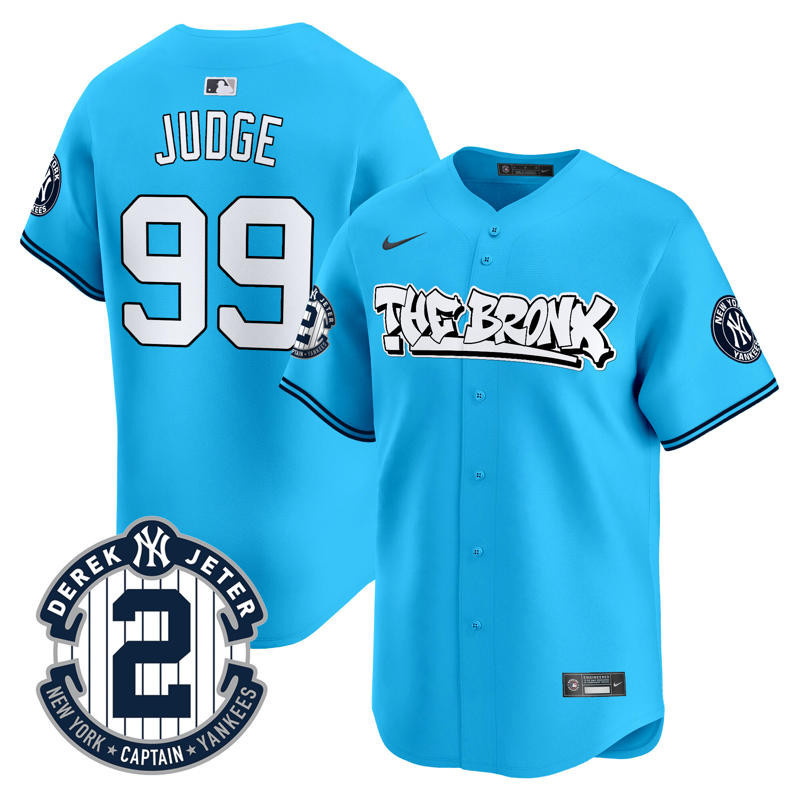 Men's Aaron Judge New York Yankees The Bronx Graffiti Vapor Premier Limited Light Blue Jersey - All Stitched