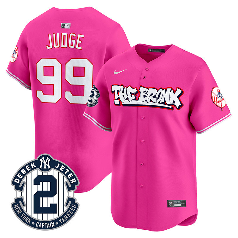 Men's Aaron Judge New York Yankees The Bronx Graffiti Vapor Premier Limited Pink Jersey V2 - All Stitched