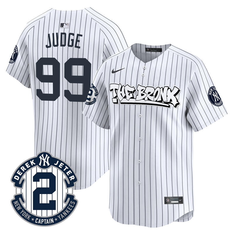 Men's Aaron Judge New York Yankees The Bronx Graffiti Vapor Premier Limited Pinstripe Jersey - All Stitched