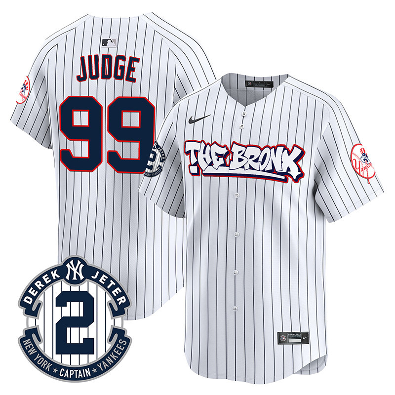 Men's Aaron Judge New York Yankees The Bronx Graffiti Vapor Premier Limited Pinstripe Jersey V2 - All Stitched