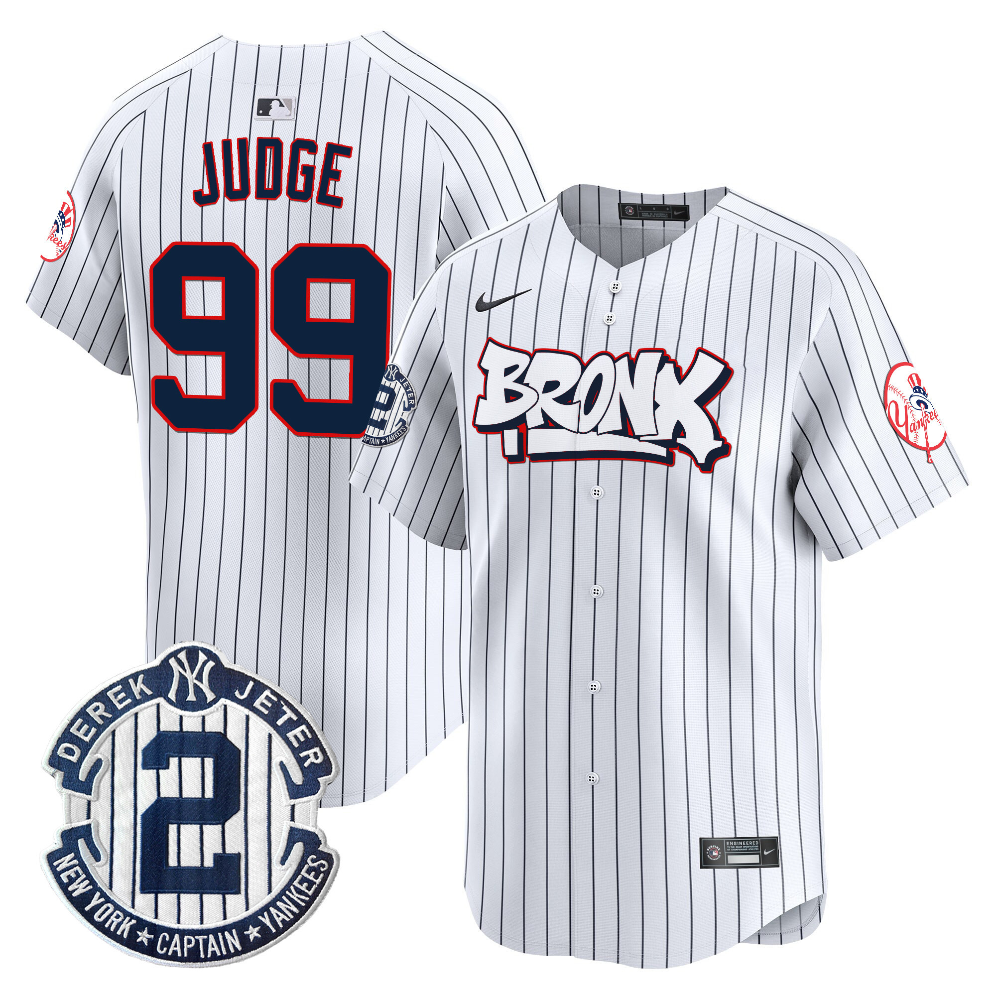Men's Aaron Judge New York Yankees The Bronx Graffiti Vapor Premier Limited Pinstripe Jersey V4 - All Stitched