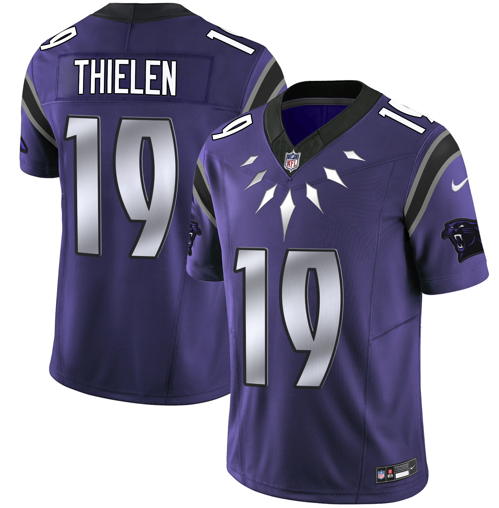 Men's Adam Thielen Carolina Panthers Wakanda Vapor Limited Purple Jersey - All Stitched