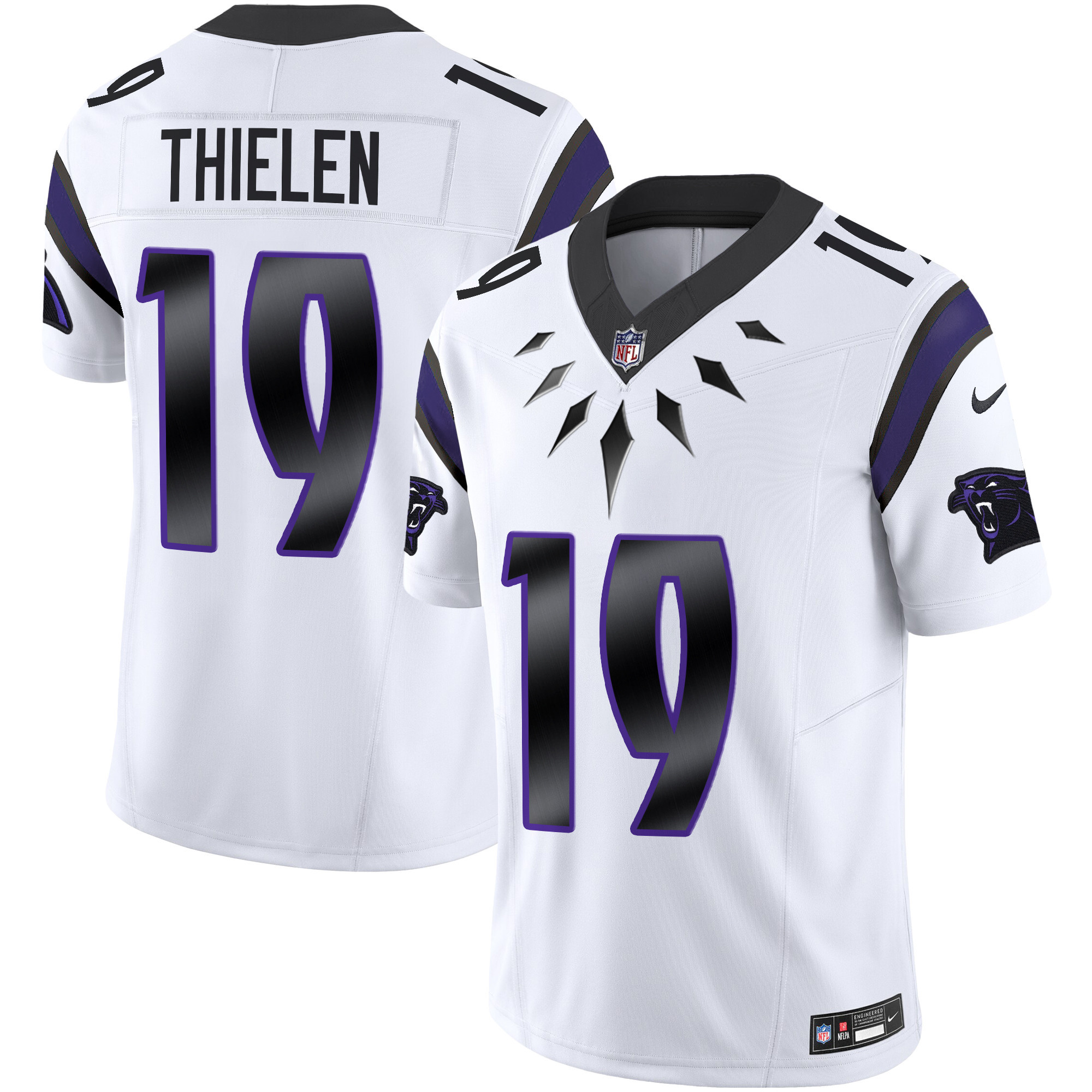 Men's Adam Thielen Carolina Panthers Wakanda Vapor Limited White Jersey - All Stitched