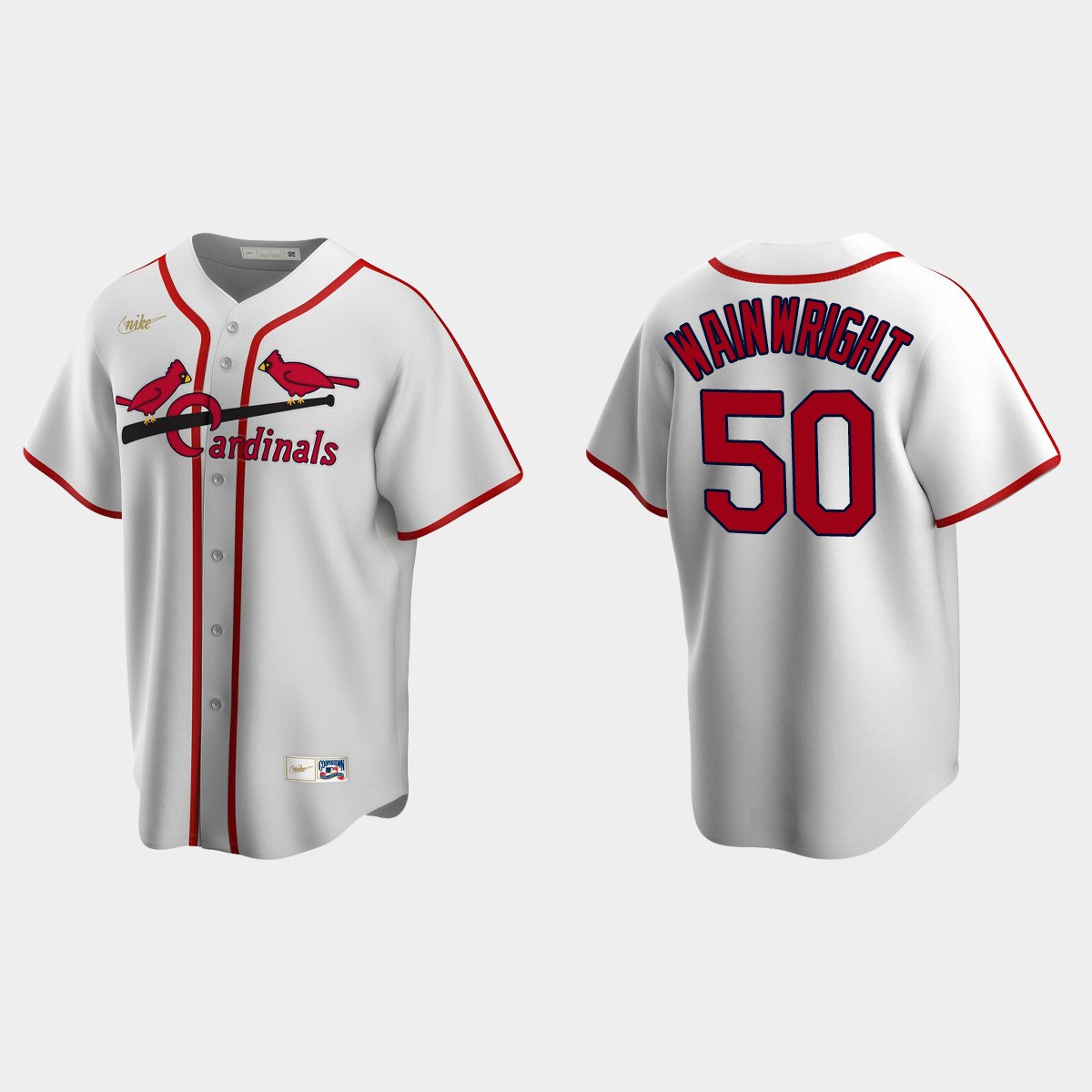 Men’s Adam Wainwright St. Louis Cardinals Cooperstown Collection Home Jersey – White