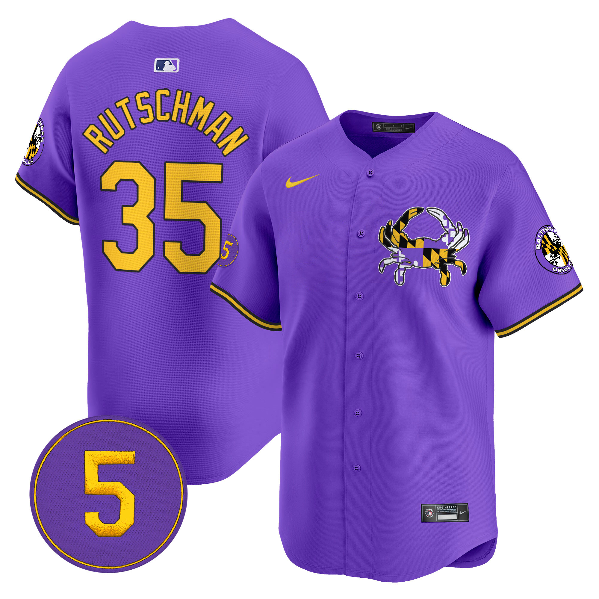 Men's Adley Rutschman Baltimore Orioles Purple Vapor Premier Limited Purple Jersey - All Stitched