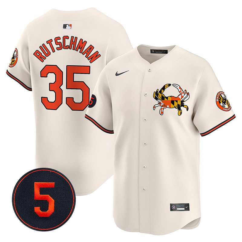 Men's Adley Rutschman Baltimore Orioles Robinson Patch Vapor Premier Limited Cream Jersey V3 - All Stitched