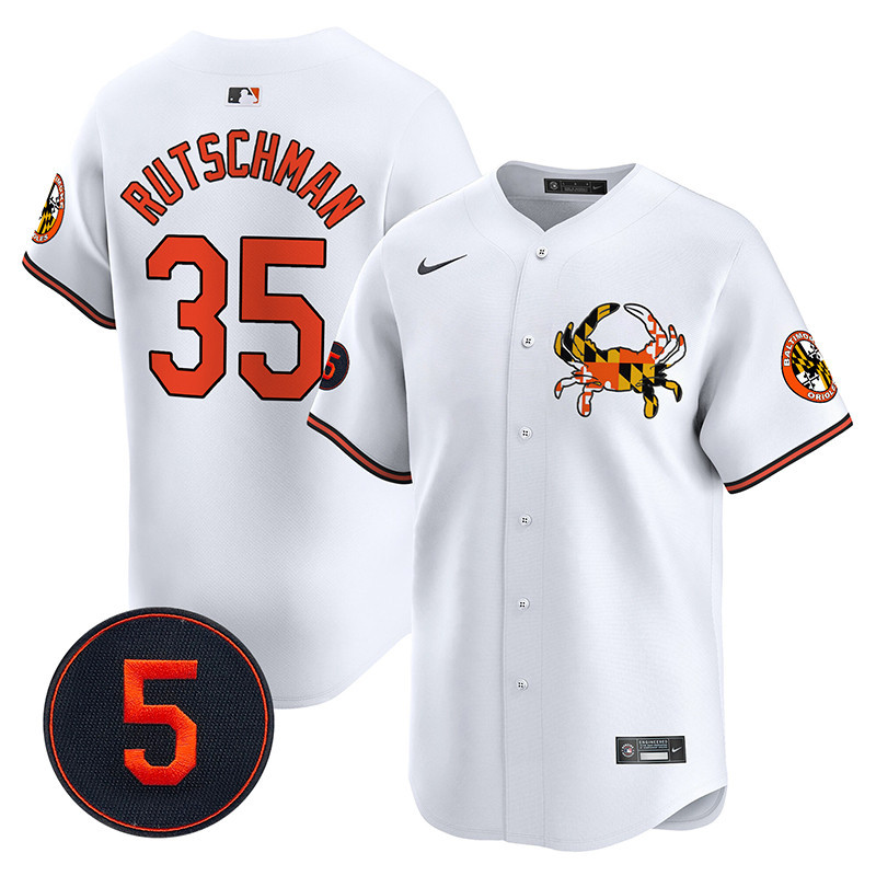 Men's Adley Rutschman Baltimore Orioles Robinson Patch Vapor Premier Limited White Jersey V3 - All Stitched