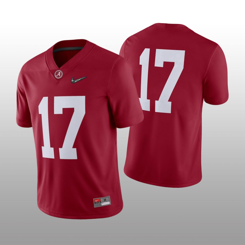 Men's Alabama Crimson Tide #17 Crimson 2018 College Playoff Game Jersey