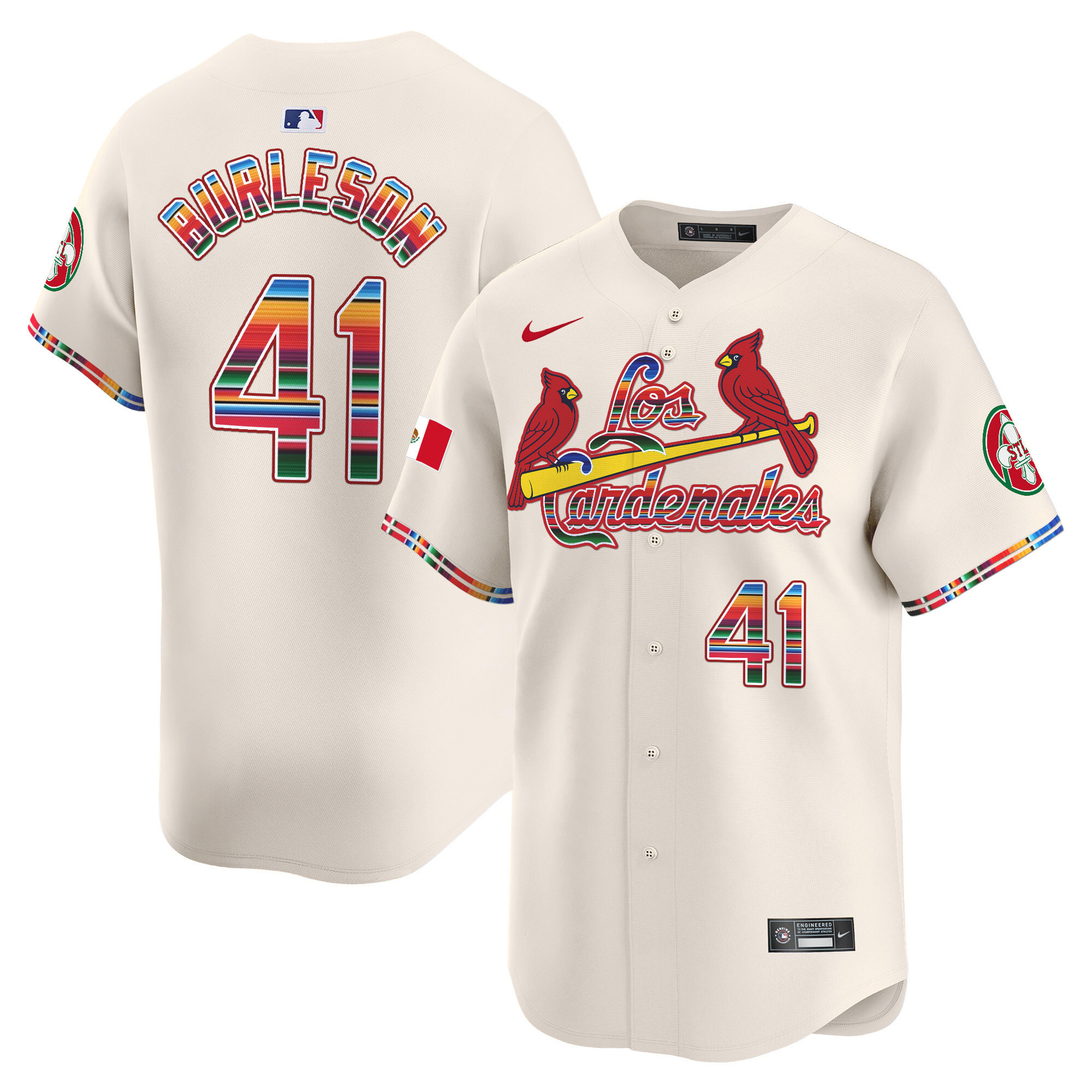 Men's Alec Burleson St. Louis Cardinals Fiesta Cardenales Vapor Premier Limited Cream Jersey - All Stitched