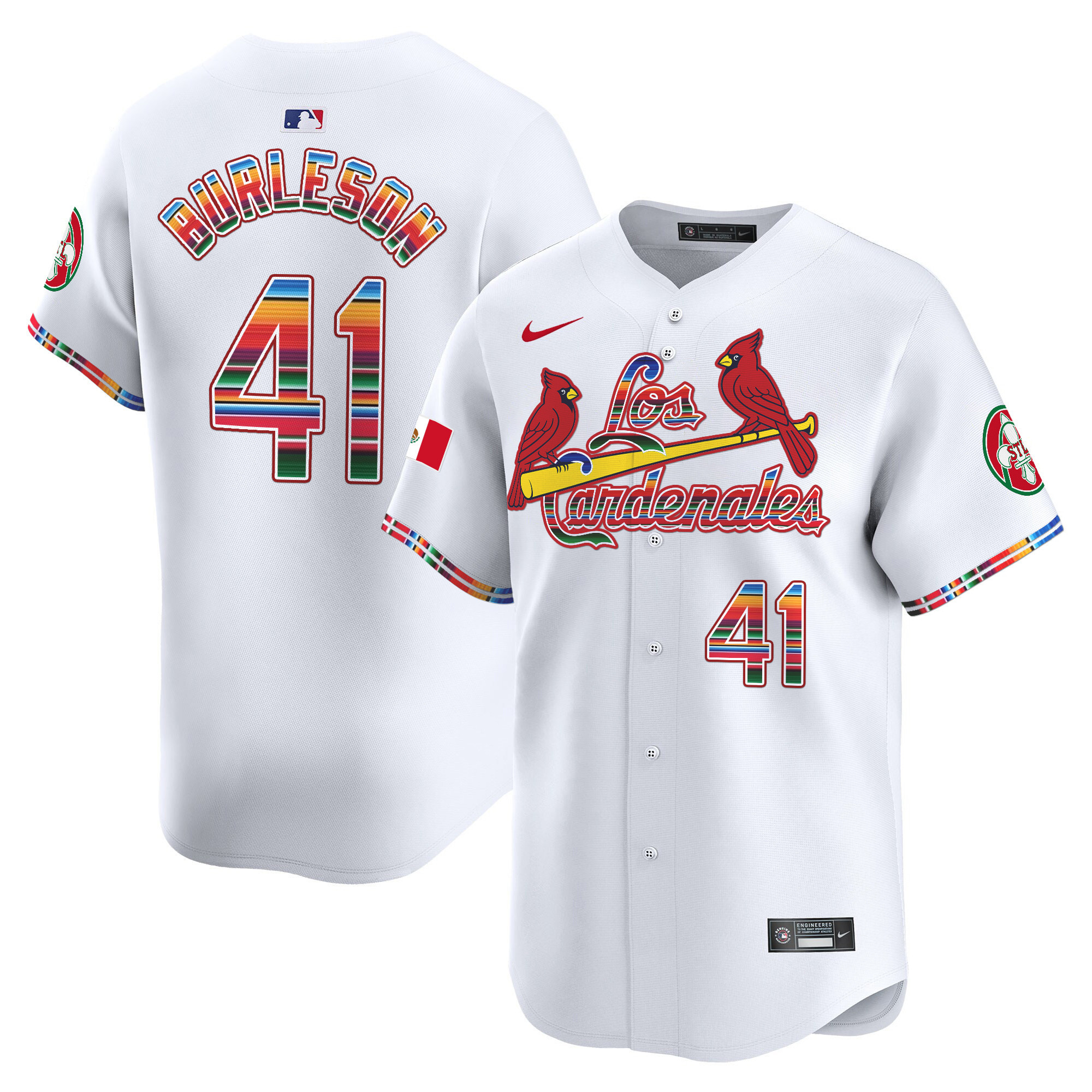 Men's Alec Burleson St. Louis Cardinals Fiesta Cardenales Vapor Premier Limited White Jersey - All Stitched