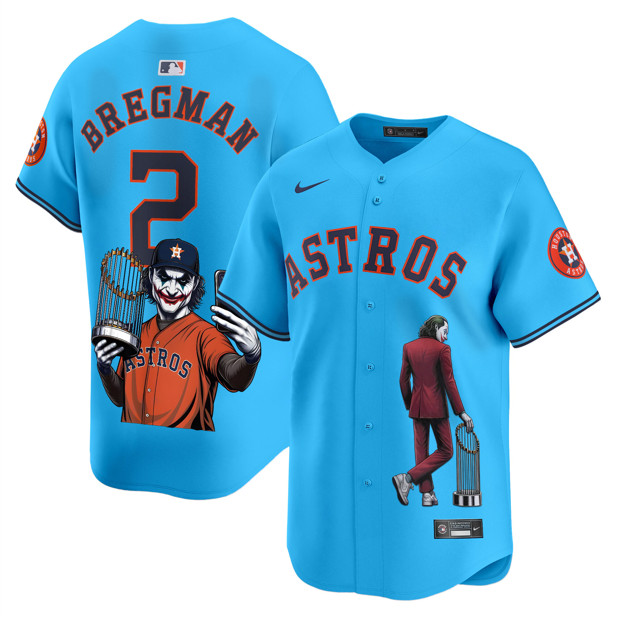 Men's Alex Bregman Houston Astros Joker Vapor Premier Limited Light blue Jersey - Printed