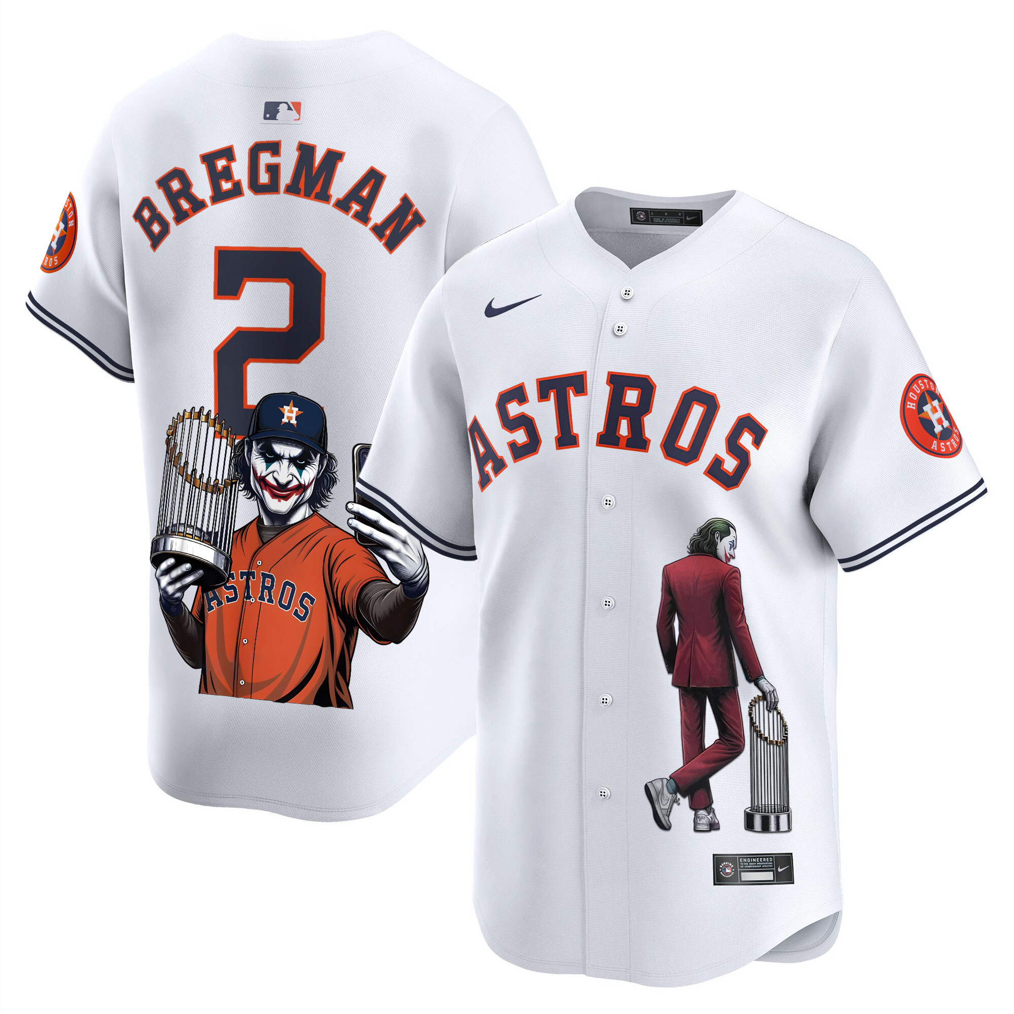Men's Alex Bregman Houston Astros Joker Vapor Premier Limited White Jersey - Printed