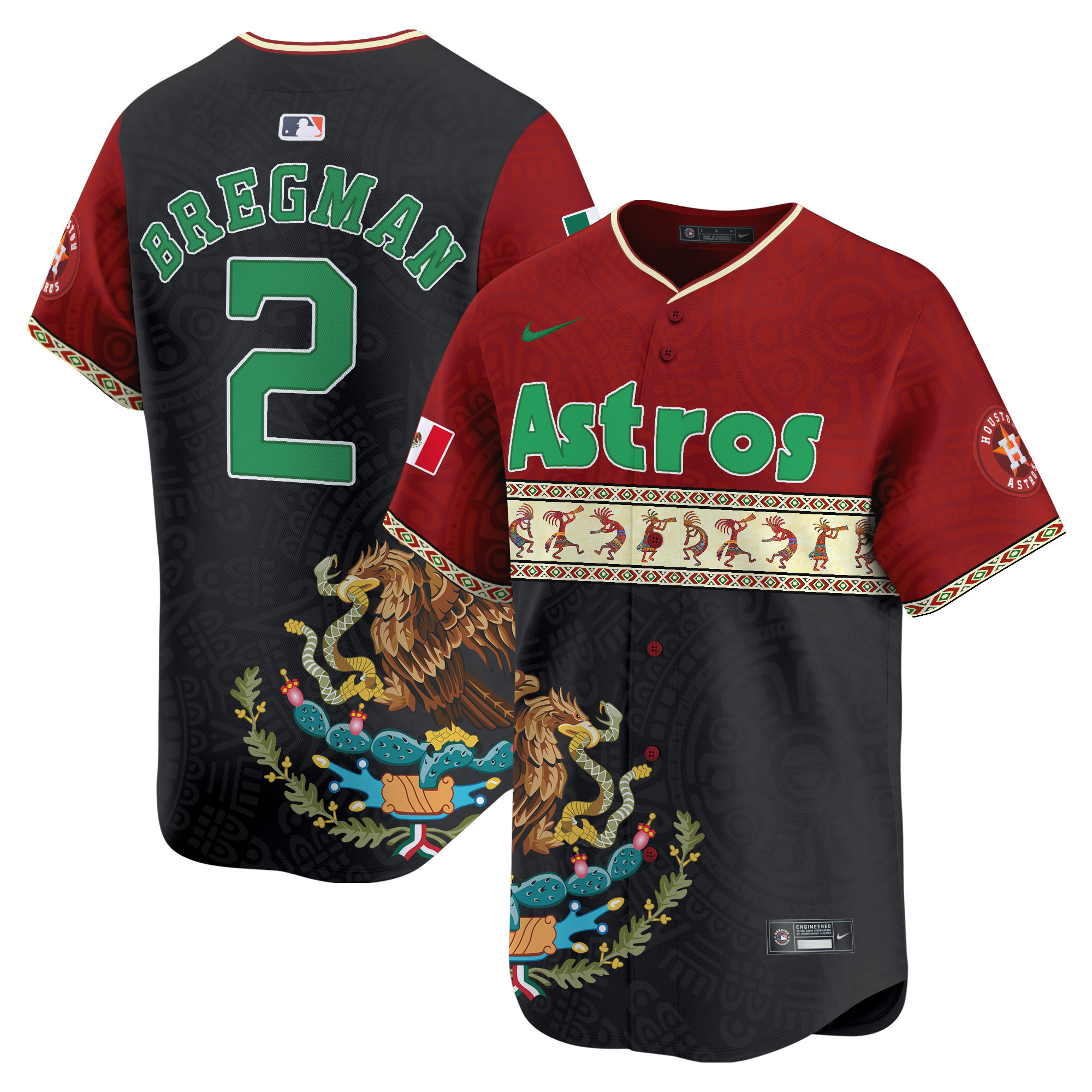 Men's Alex Bregman Houston Astros Mexico Aztec Vapor Premier Limited Red Jersey - Printed
