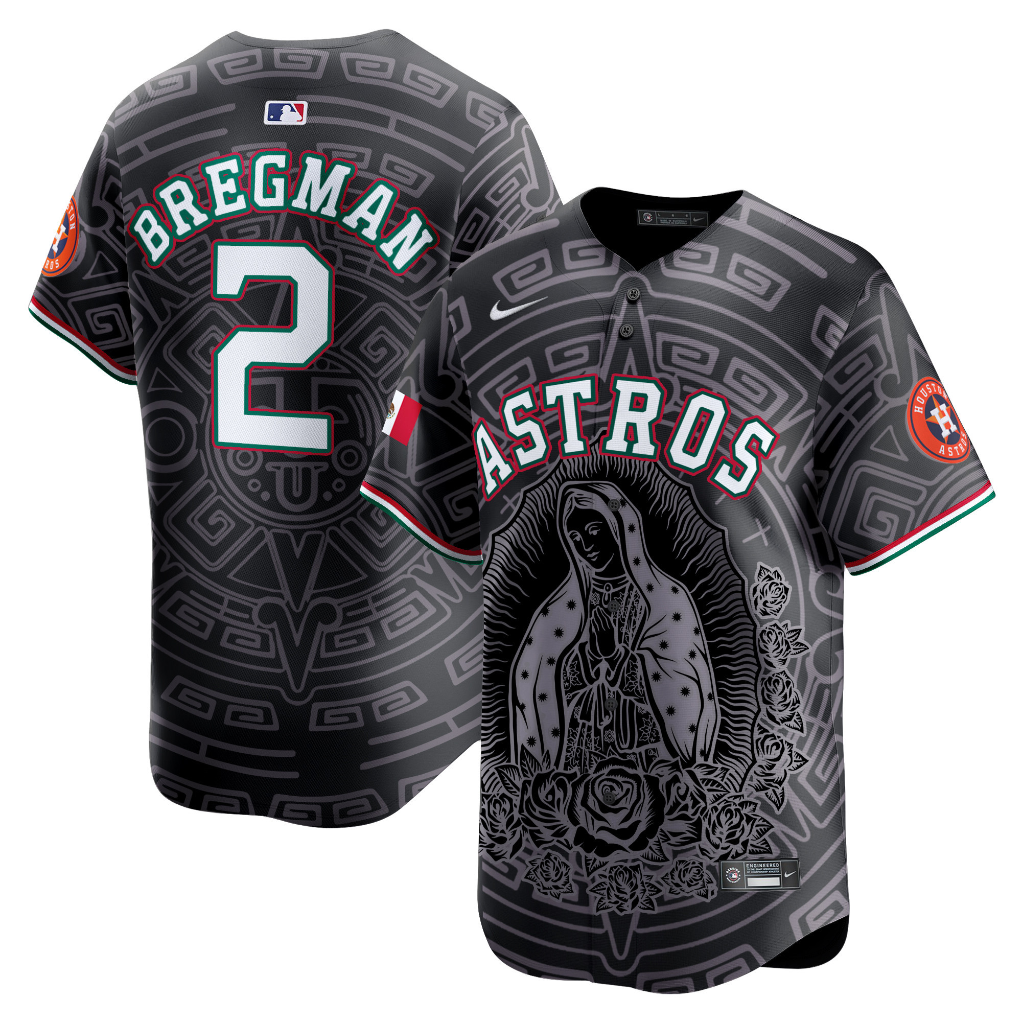 Men's Alex Bregman Houston Astros Mexico Guadalupe Vapor Premier Limited Black Jersey - Printed