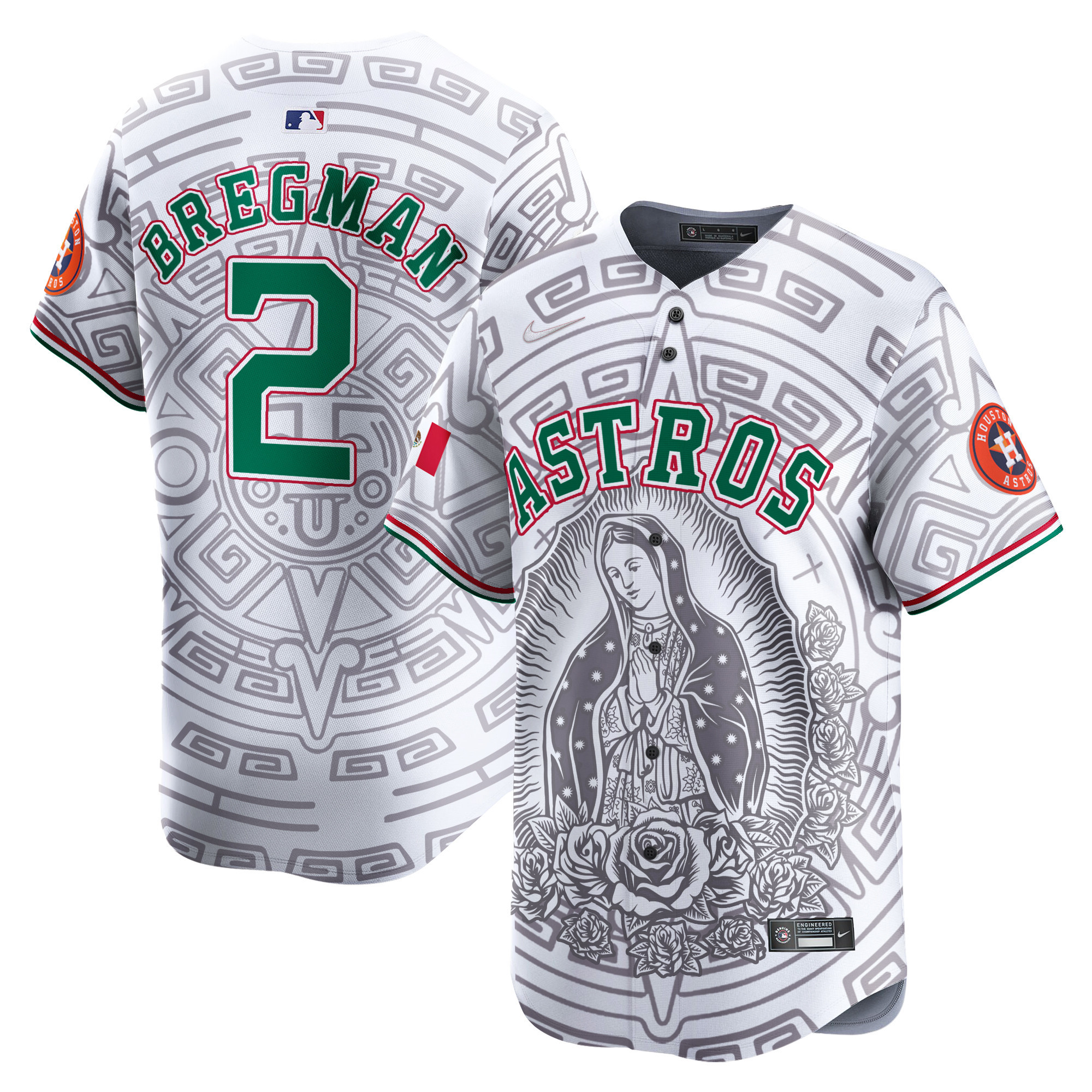 Men's Alex Bregman Houston Astros Mexico Guadalupe Vapor Premier Limited White Jersey - Printed