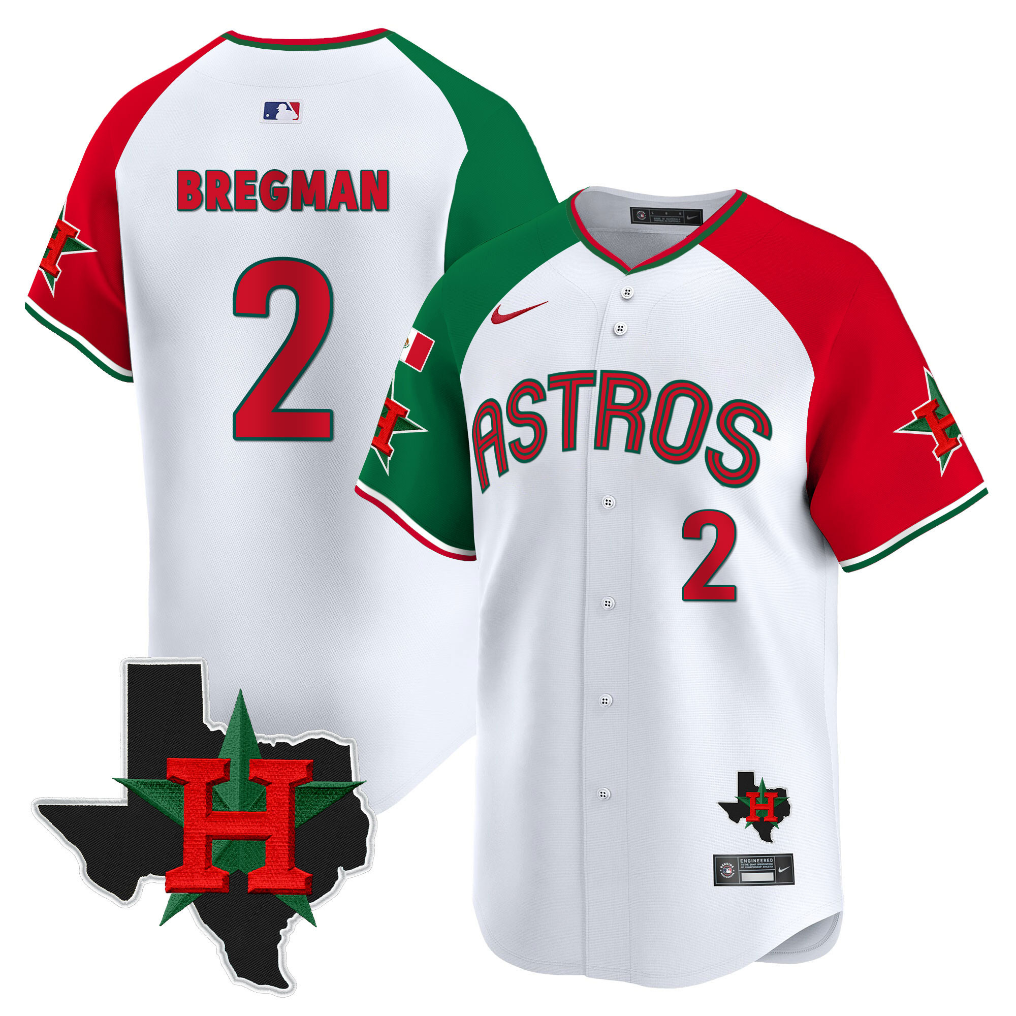Men's Alex Bregman Mexico Texas Patch Vapor Premier Limited Alternate Houston Astros Jersey V3 - All Stitched