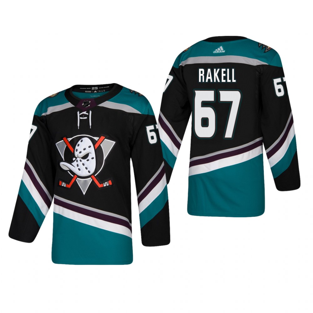 Men's Anaheim Ducks Rickard Rakell #67 Alternate 25th Anniversary Jersey Cheap - Black
