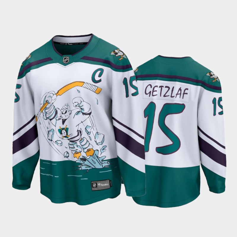 Men's Anaheim Ducks Ryan Getzlaf #15 Reverse Retro White 2020-21 Special Edition Jersey