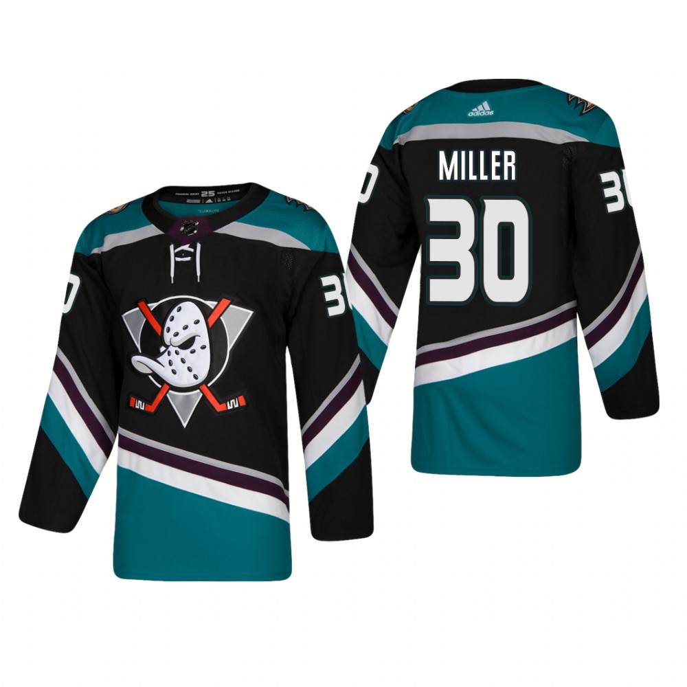 Men's Anaheim Ducks Ryan Miller #30 Alternate 25th Anniversary Jersey Cheap - Black