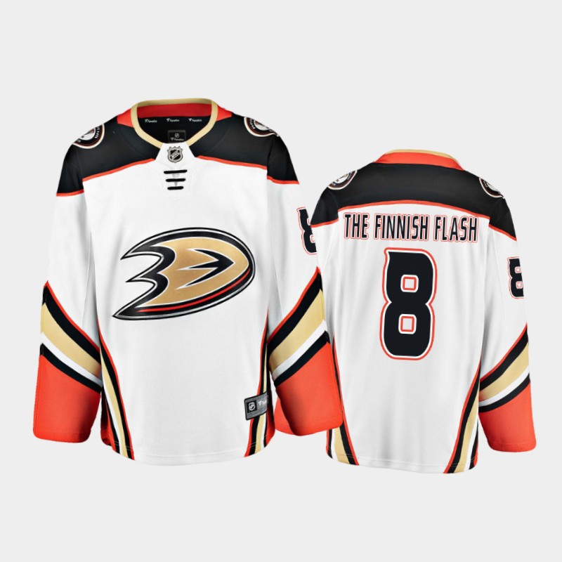 Men's Anaheim Ducks Teemu Selanne #8 Away Retired Playername White Jersey