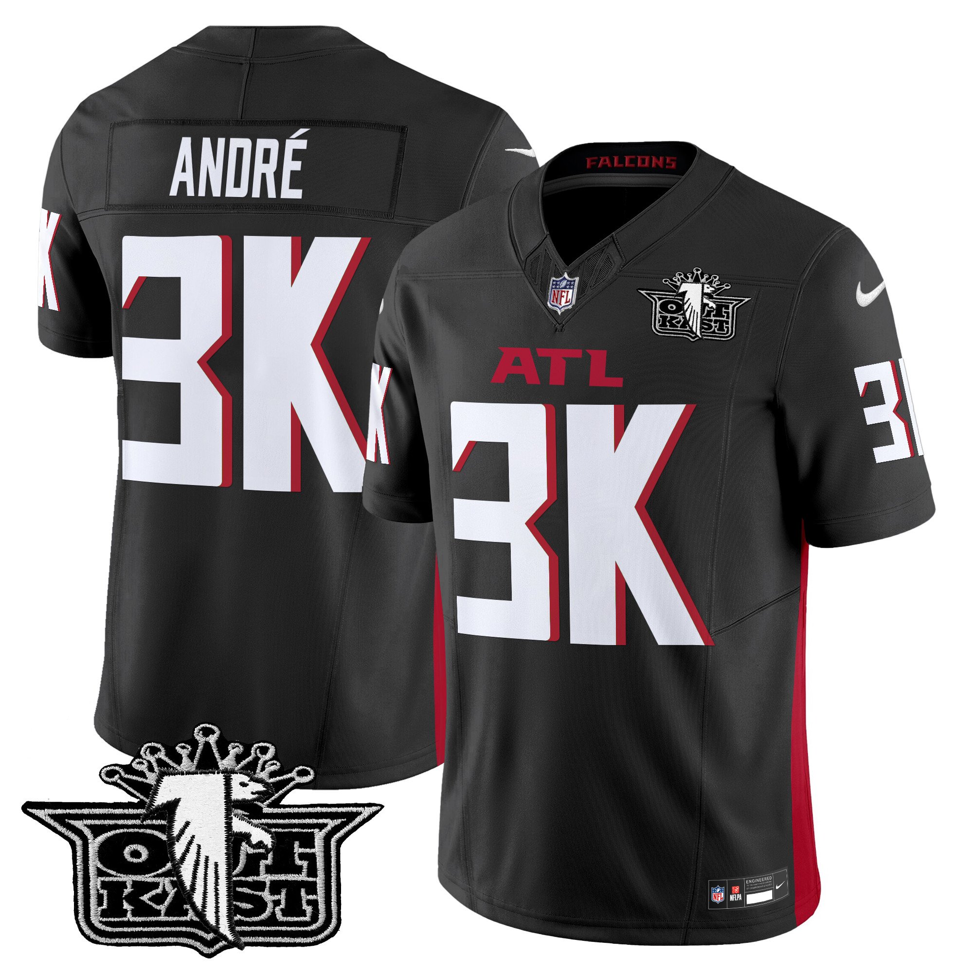 Men's André Outkast x Atlanta Falcons 2024 Vapor Limited Black Jersey - All Stitched