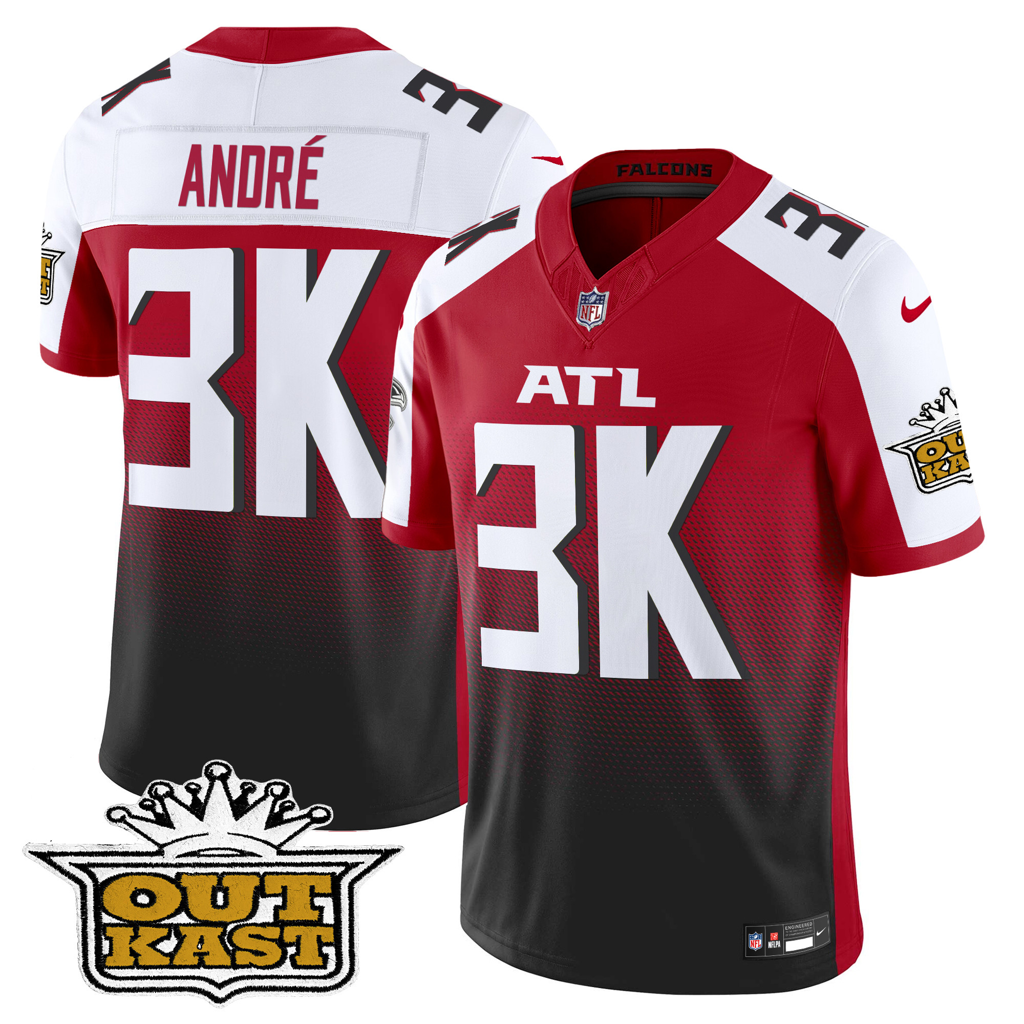 Men's André Outkast x Atlanta Falcons 2024 Vapor Limited Red Alternate Jersey - All Stitched