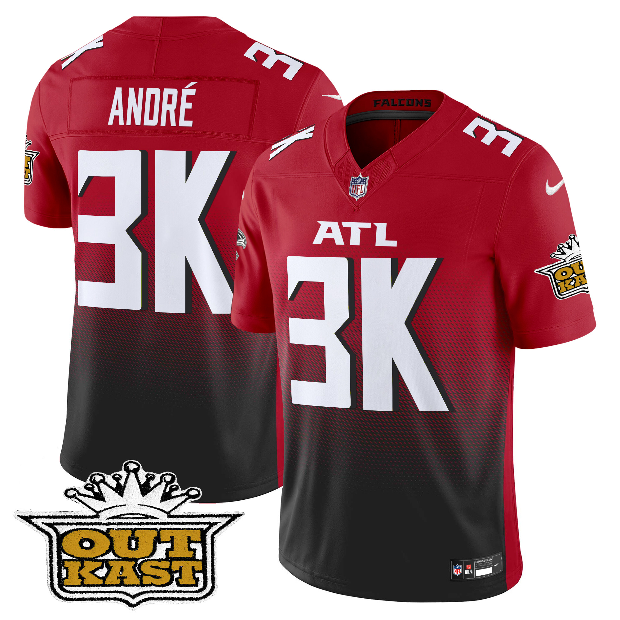 Men's André Outkast x Atlanta Falcons 2024 Vapor Limited Red Jersey - All Stitched