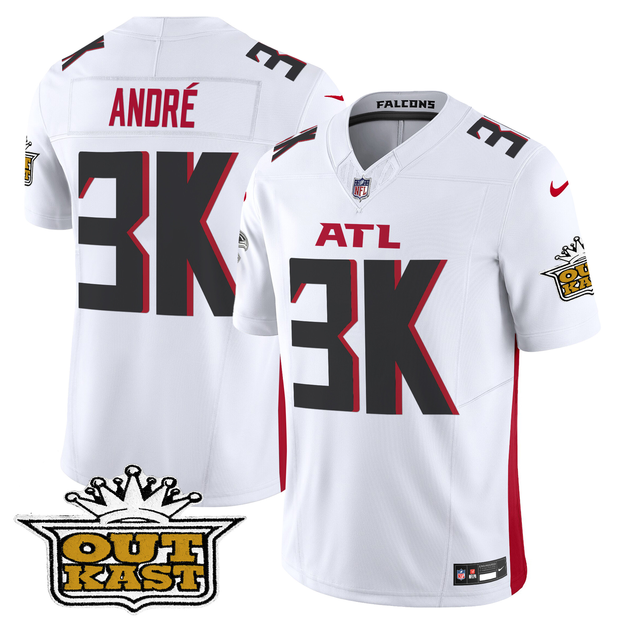 Men's André Outkast x Atlanta Falcons 2024 Vapor Limited White Jersey - All Stitched