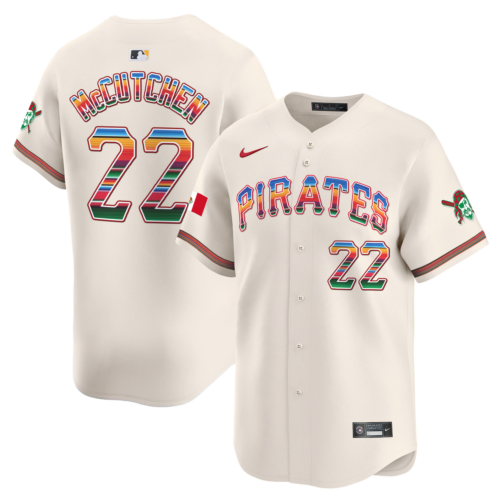 Men's Andrew McCutchen Pittsburgh Pirates Mexico Vapor Premier Limited Cream Jersey - All Stitched
