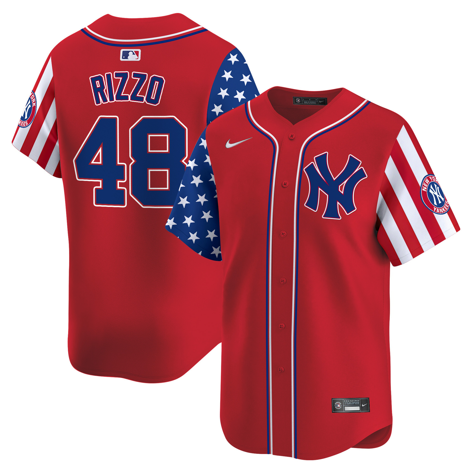 Men's Anthony Rizzo New York Yankees 2024 Independence Day Vapor Premier Limited Red Jersey - All Stitched