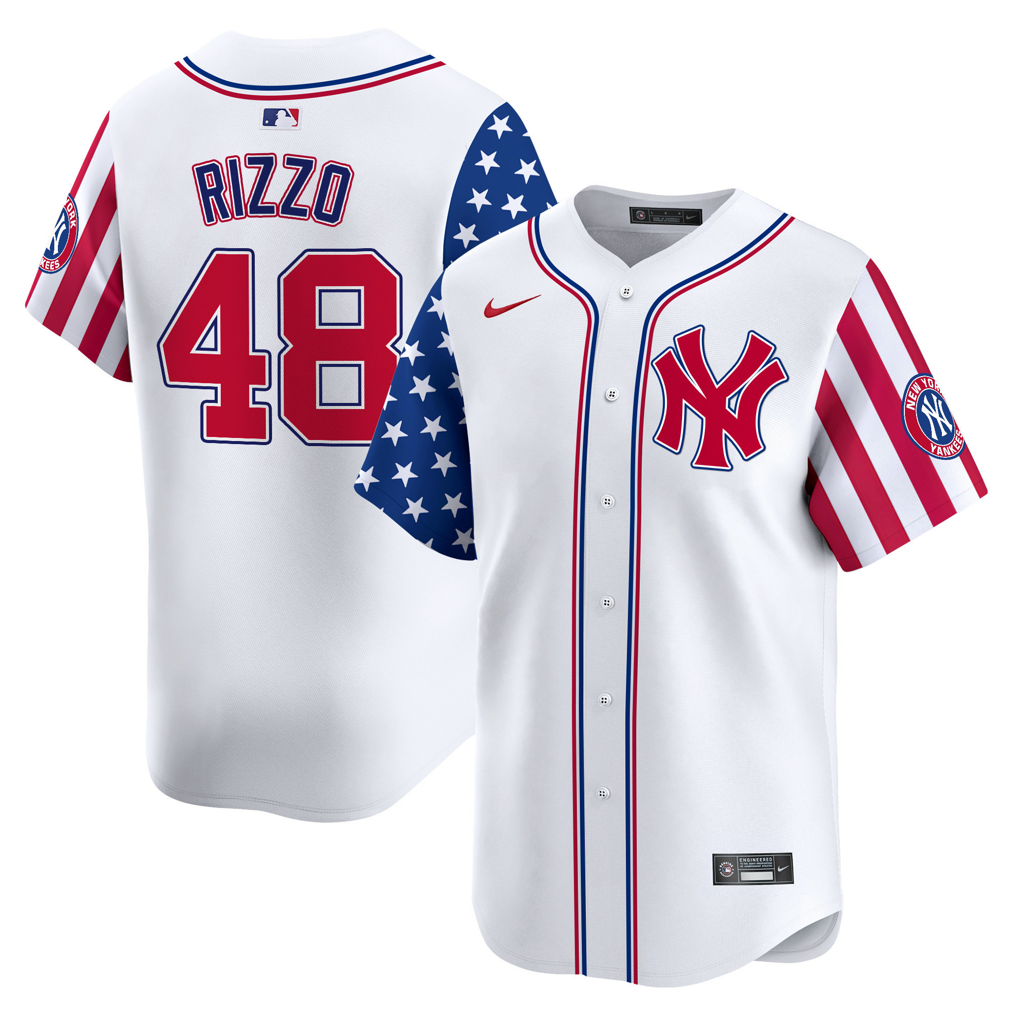 Men's Anthony Rizzo New York Yankees 2024 Independence Day Vapor Premier Limited White Jersey - All Stitched
