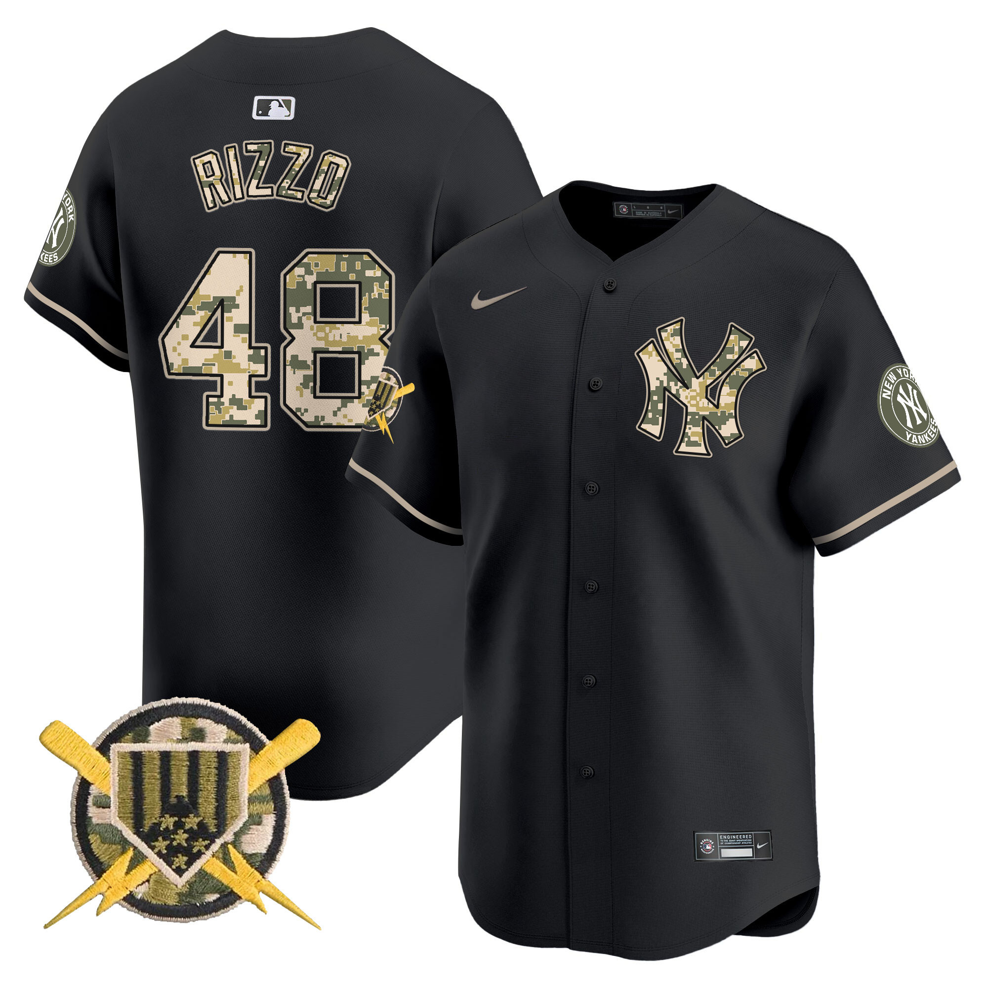 Men's Anthony Rizzo New York Yankees Armed Forces Day Vapor Premier Limited Black Jersey - All Stitched