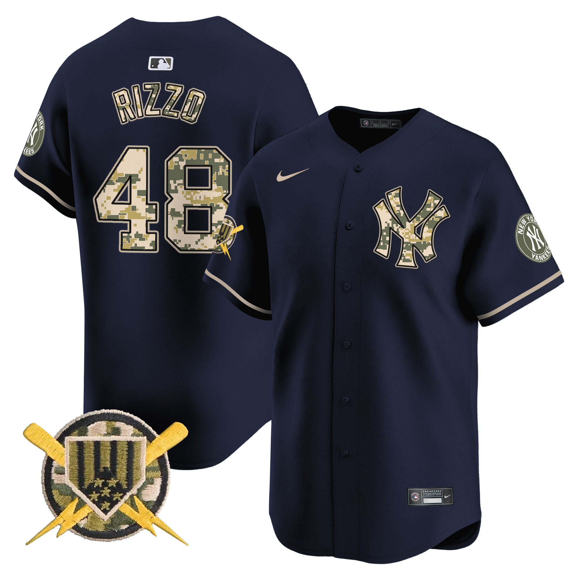 Men's Anthony Rizzo New York Yankees Armed Forces Day Vapor Premier Limited Navy Jersey - All Stitched