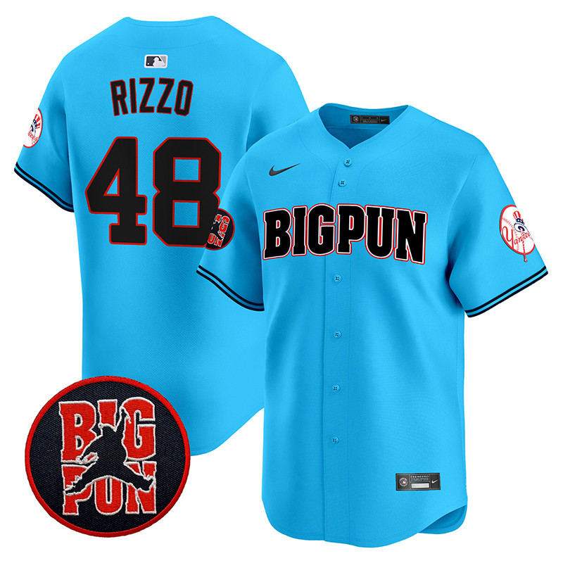 Men's Anthony Rizzo New York Yankees Big Pun Vapor Premier Limited Light Blue Jersey V2 - All Stitched