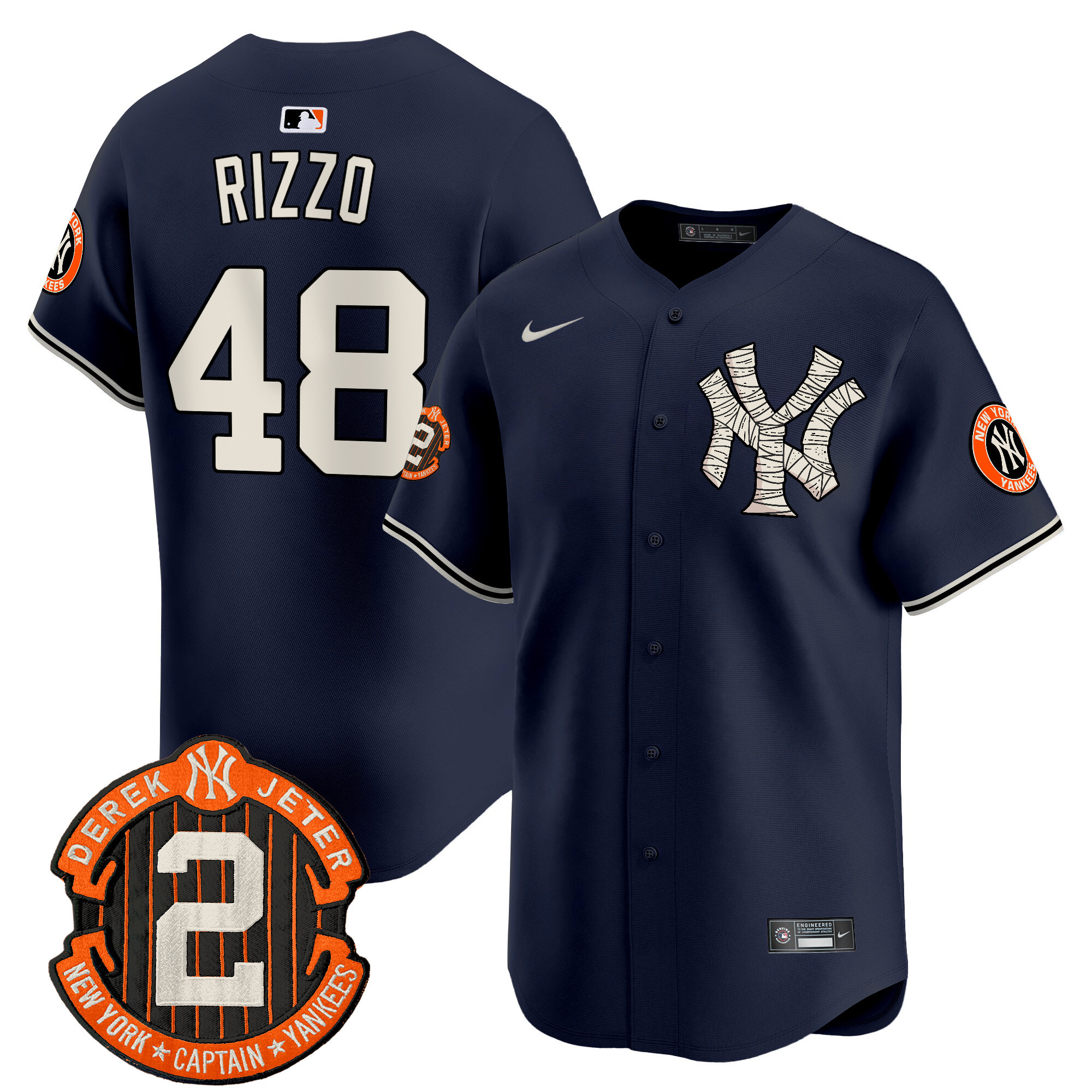 Men's Anthony Rizzo New York Yankees Halloween Vapor Premier Limited Navy Jersey - All Stitched