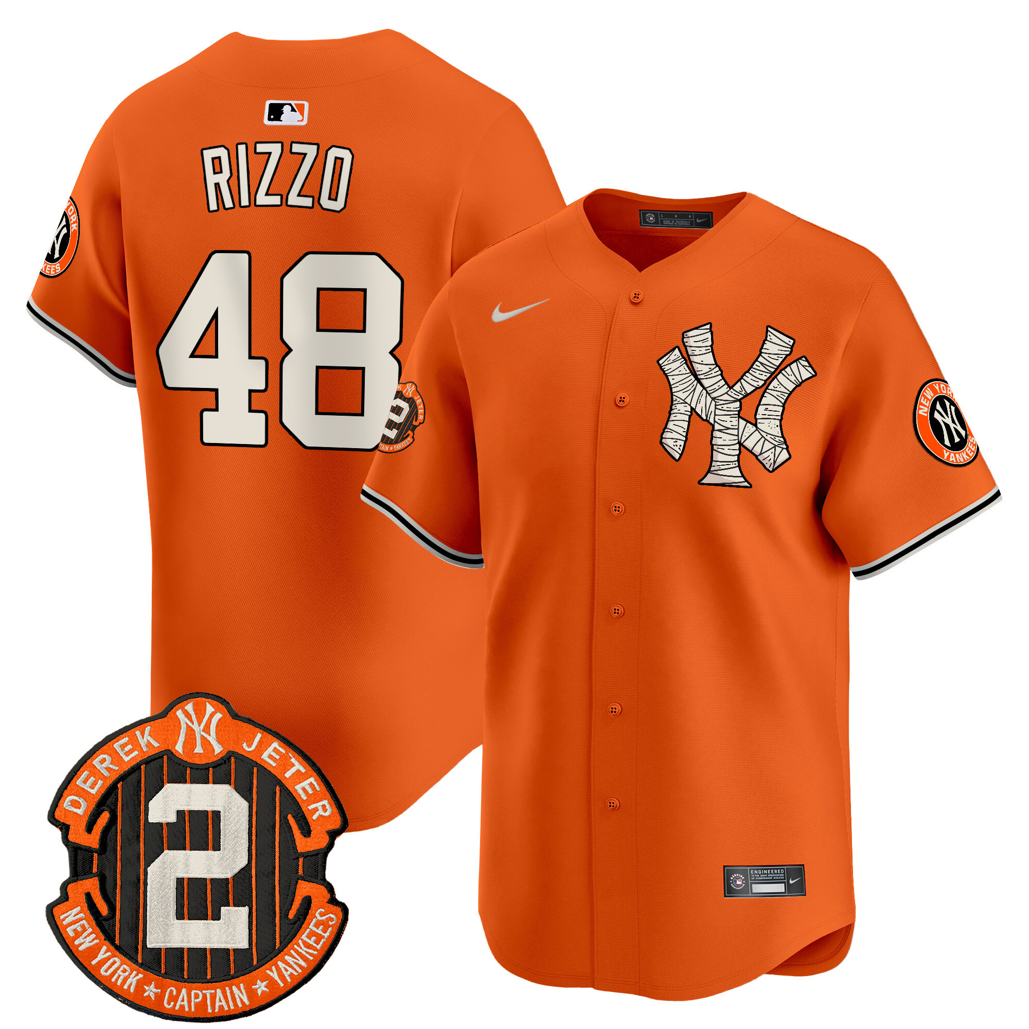 Men's Anthony Rizzo New York Yankees Halloween Vapor Premier Limited Orange Jersey - All Stitched