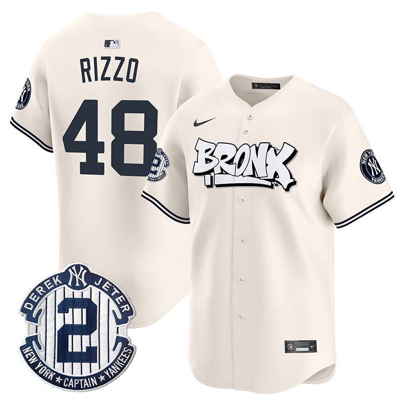 Men's Anthony Rizzo New York Yankees The Bronx Graffiti Vapor Premier Limited Cream Jersey V3 - All Stitched