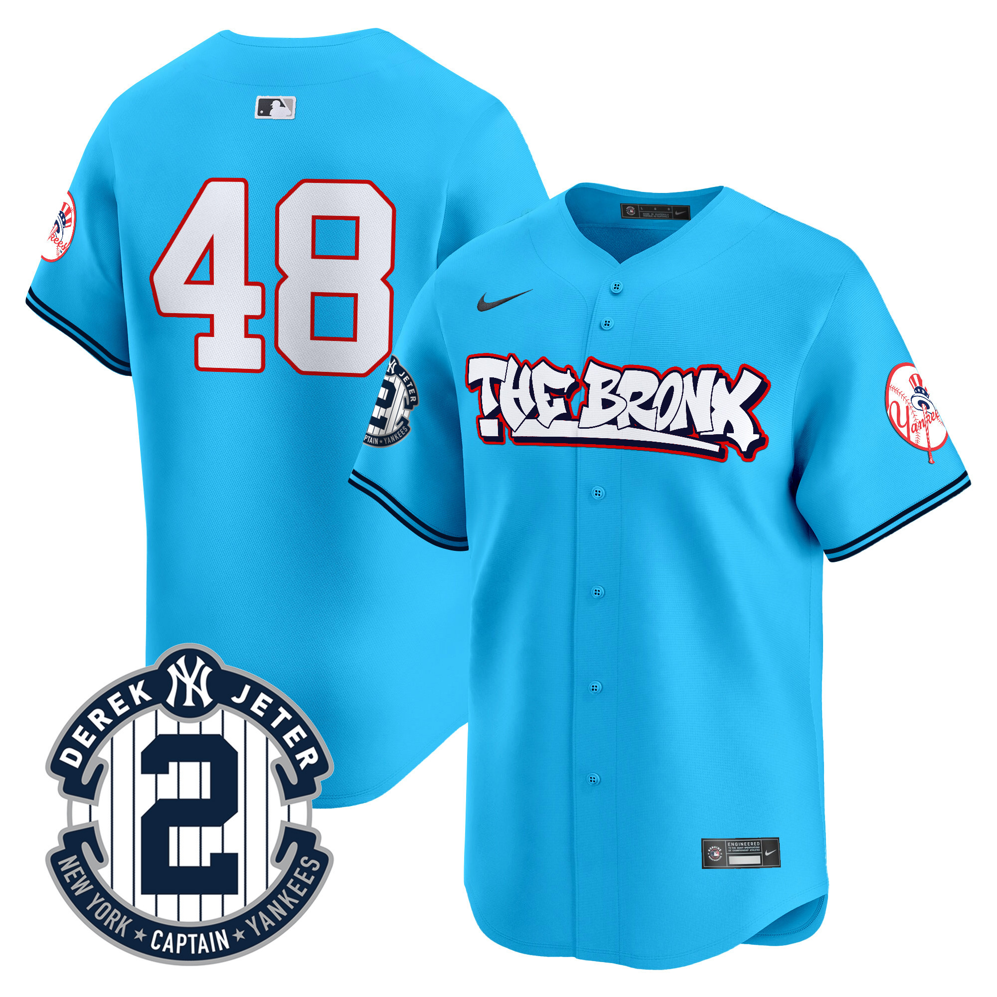 Men's Anthony Rizzo New York Yankees The Bronx Graffiti Vapor Premier Limited Light Blue Jersey V8 - All Stitched