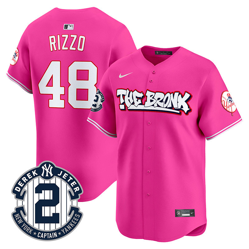 Men's Anthony Rizzo New York Yankees The Bronx Graffiti Vapor Premier Limited Pink Jersey V2 - All Stitched