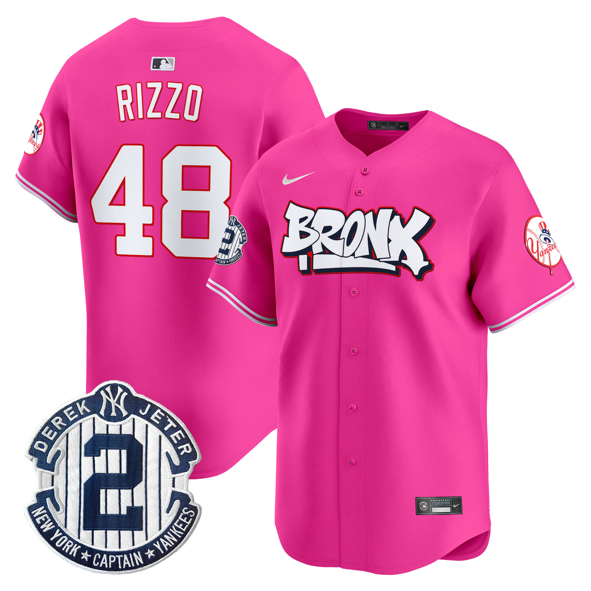 Men's Anthony Rizzo New York Yankees The Bronx Graffiti Vapor Premier Limited Pink Jersey V4 - All Stitched