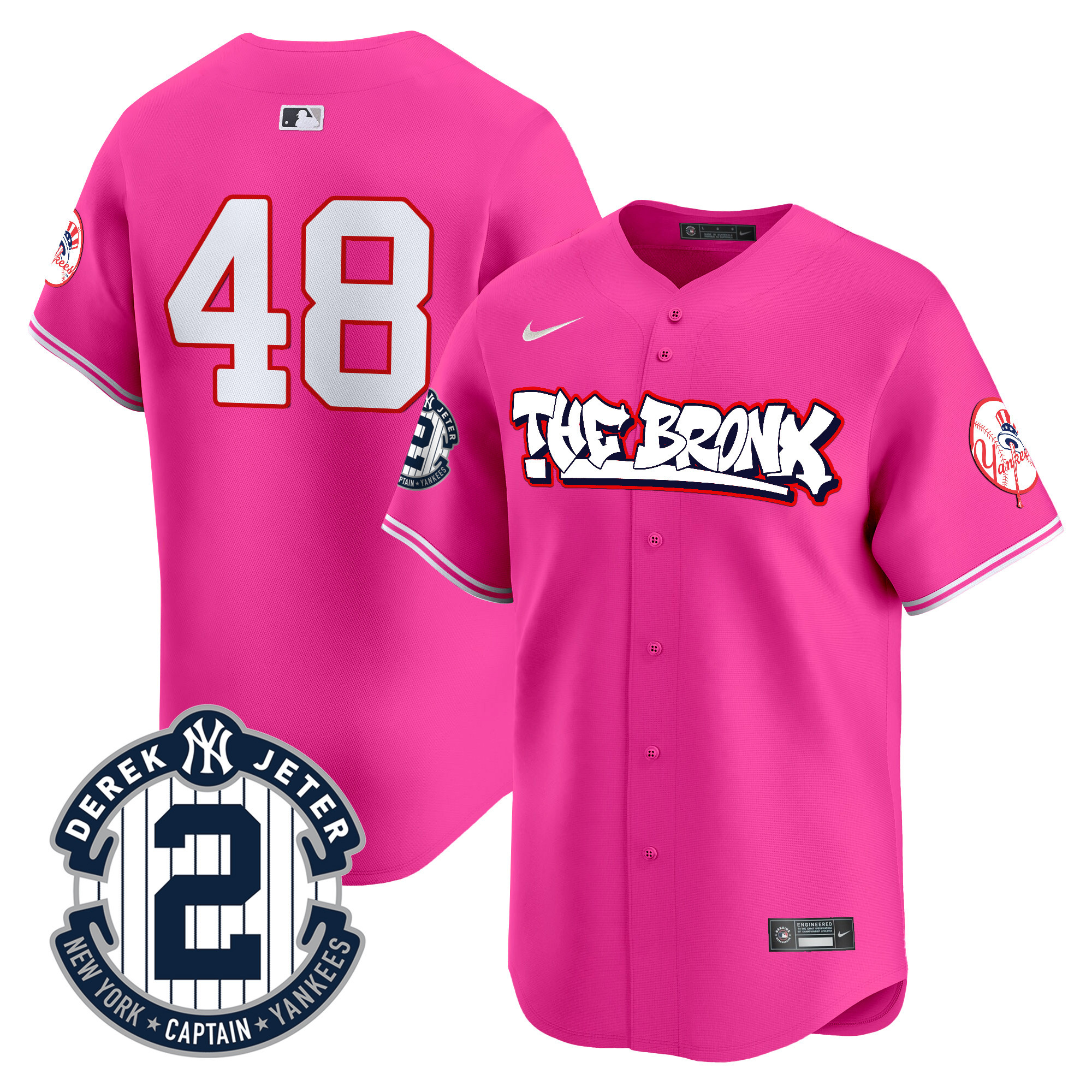 Men's Anthony Rizzo New York Yankees The Bronx Graffiti Vapor Premier Limited Pink Jersey V8 - All Stitched